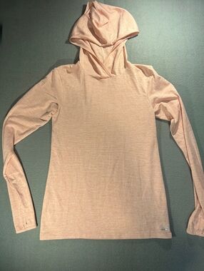 BCG Women's Peach Lightweight Hoodie Long Sleeve Shirt Size Small